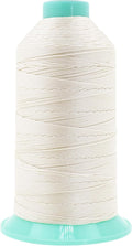 Mandala Crafts Size 207 630D T210 Bonded Nylon Thread - Off White 800 YDs Tex 210 Heavy Duty Sewing Threads for Leather, Jeans, Weaving, Outdoor Marine Upholstery