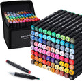 Alcohol Markers, 80 Colors Dual Brush Tip Permanent Art Markers, Coloring Marker, for Book Painting Card Making, Christmas gift for Adults Artists