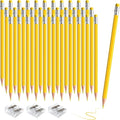 36 PCS Yellow Checking Pencils Erasable Colored Pencils with Eraser Pre-Sharpened 2 HB for Checking, Grading, Tests & Office/School Supplies (Yellow)