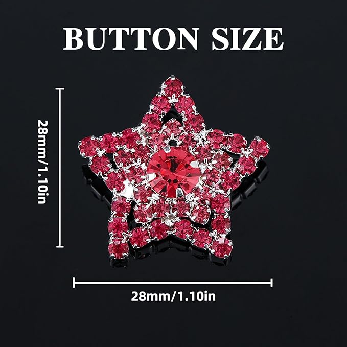 4Pcs Rhinestone Buttons Crystal Embellishments for Clothing Jewelry Making DIY Decoration Bottons for Sewing Crafts Wedding Bridal (Reddish Brown)