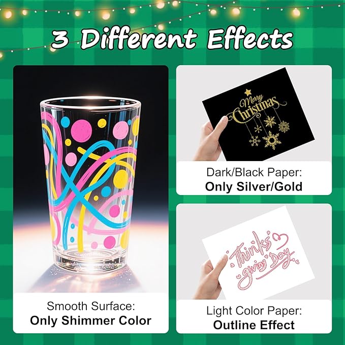 Glitter Markers Outline Pens, Christmas Stocking Stuffers 4-16 Year Old, 28 Pack Gold and Silver Shimmer Metallic Marker Arts Crafts Supplies for Kids Ages 6 to 8, 9-12 Birthday Gifts for Tweens