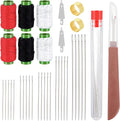 Teaaha 37 PCS Big Eye Steel Sewing Needles Kit, Sewing Tool Set, Steel Needle Sewings Kit with Needle Threaders, StainlessSteel Needles for Hand Sewings for DIY Projects and Repairs