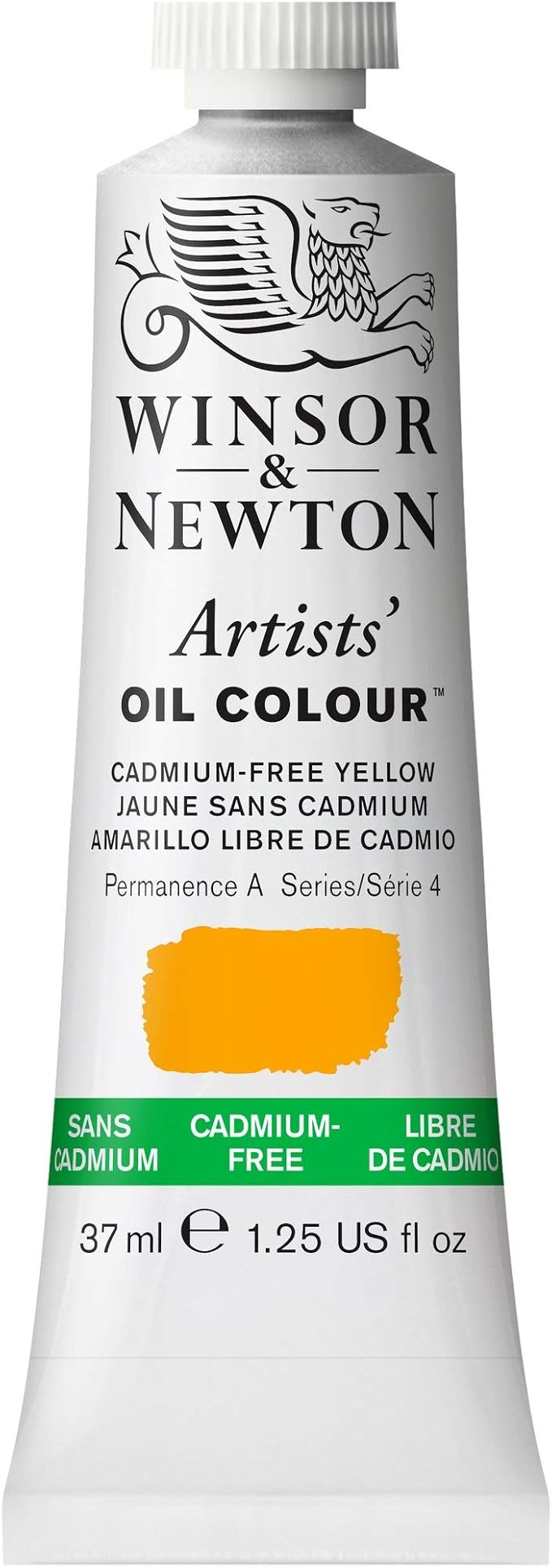 Winsor & Newton Artists' Oil Color, 37ml (1.25 oz) Tube, Cadmium-Free Yellow