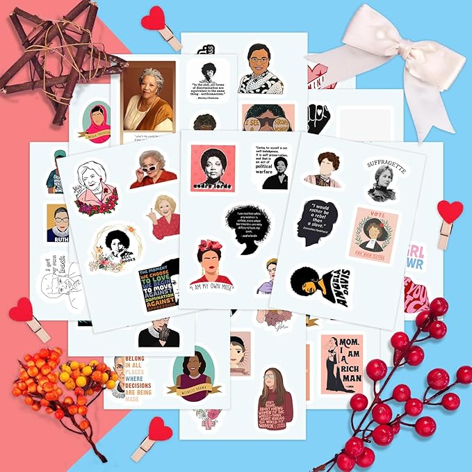 BulbaCraft Feminist Stickers for Water Bottle and Laptop - Feminism Party Supplies & Decorations, Female Empowerment & Equality Stickers, Girl Power Waterproof Vinyl Decals, Gifts for Women & Men