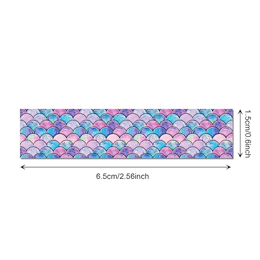 12 Pcs Mermaid Washi Tapes Set Mermaid Pattern Masking Tape Mermaid Themed Decorative Tape Mermaid Printed Decorative for DIY, Planner, Scrapbooking, and Party Decor