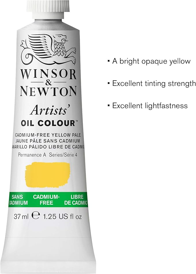 Winsor & Newton Artists' Oil Color, 37ml (1.25 oz) Tube, Cadmium-Free Yellow Pale