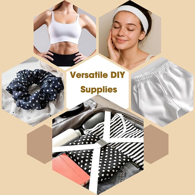 EBOOT 1 Pcs Elastic Spool (4 Inch X 10 Yard,White)