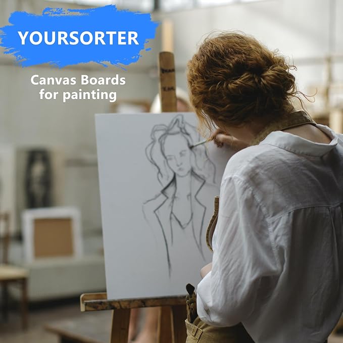64 Pack 8x10 Inch Canvas Boards for Painting Bulk, Kids Art Novices Blank Painting Canvases, Gesso Primed Acid-Free 100% Cotton Canvas Panels for Acrylic Oil Watercolor Tempera Paint