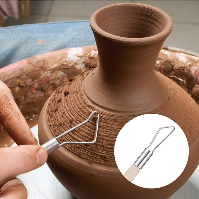 12PCS Double-Sided Clay Sculpting Tools, Wooden Handle Clay Carving Tools Clays Wire Loop Sculpture Set Clays Pottery Sculpting Tool Set for Ceramic, Carving Modeling