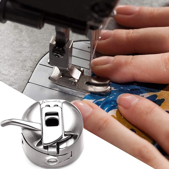 WILLBOND 3 Pcs Sewing Machine Bobbin Case and 15 Pcs Metal Sewing Machine Bobbins with Shuttle Holder for Craft, Suitable for Front Loading 15 Class Apparatus