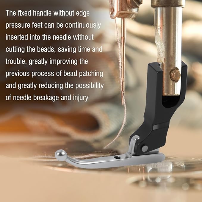 P369 New Bead Sequin Presser Foot 2Pcs, Special Sewing Machine Foot for Wedding Dress Fabric, Includes 1 with Beads and 1 Without Beads