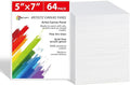 Simetufy 64 Pack 5x7 inch Flat Canvas Boards for Kids Painting, Small Canvas Panels Blank- Gesso Primed Acid-Free 100% Cotton for Acrylics Oil Watercolor Tempera Paints