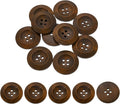 uxcell 100Pcs Wooden Buttons, 30mm(1 3/16") 4 Hole Round Wood Sewing Button Craft for Sewing DIY Craft Clothing, Coffee