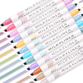 Highlighters Pastel Double Sided Chisel and Fine Tips Pastel Bible Highlighters No Bleed Through 12 Retro Colors Perfect for Bible Books, Journals, Drawings, and Underlining