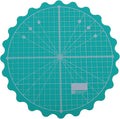 Angoily 15 Inch Rotary Cutting Mat Self-Healing Round Craft Mat with 360 Degree Smooth Rotation for Quilting Sewing and Diy Projects