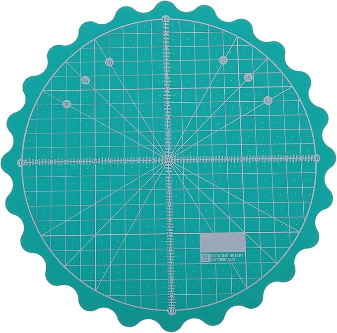 Angoily 15 Inch Rotary Cutting Mat Self-Healing Round Craft Mat with 360 Degree Smooth Rotation for Quilting Sewing and Diy Projects
