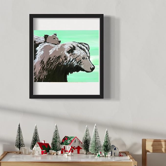 DIY Art Painting Kit for Adults – Learn to Paint Mama & Baby Bear with Video Tutorials – 9 Pieces Acrylic Paint Set for Adults –Perfect Christmas Crafts & Holiday Gifts for Art Lovers