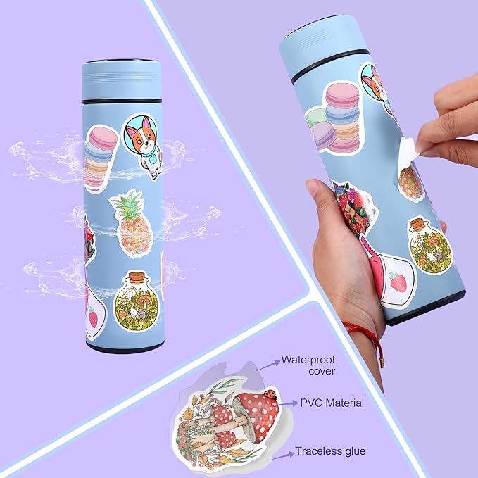 Arme 600 PCS Stickers Pack，Cute Colorful Waterproof Stickers，Vinyl Art Stickers.Stickers for Water Bottles,Skateboards and Notebooks, Laptop Sticker for Teens Girls Kids Adults