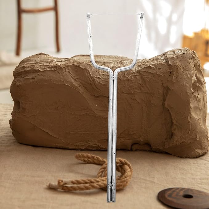 SEWACC Stainless Steel Clay Wire Cutter Mud Cutting Tool for Pottery Sculpting and DIY Crafts 7.79 Inch Durable Handheld Ceramic Sculpting Clay Cutter