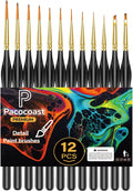 Detail Paint Brushes Set, 12PC Miniature Brushes for Fine Detailing & Art Painting, Small Tiny Paint Brush Perfect for Acrylic, Paint by Number, Craft, Models (Black)