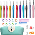 Buylorco Crochet Hooks 11 Size Crochet Hook Set with Soft Handle and Case Crochet Needle Kit for Beginners Knitting Needle Kit Yarn Crochet Kit 2mm(B) to 8mm(L)