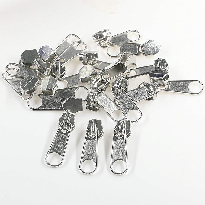 #5 Nylon Coil Zippers by The Yard Bulk 10 Yards with 25pcs Silver Sliders for DIY Sewing Tailor Craft Bag Leekayer