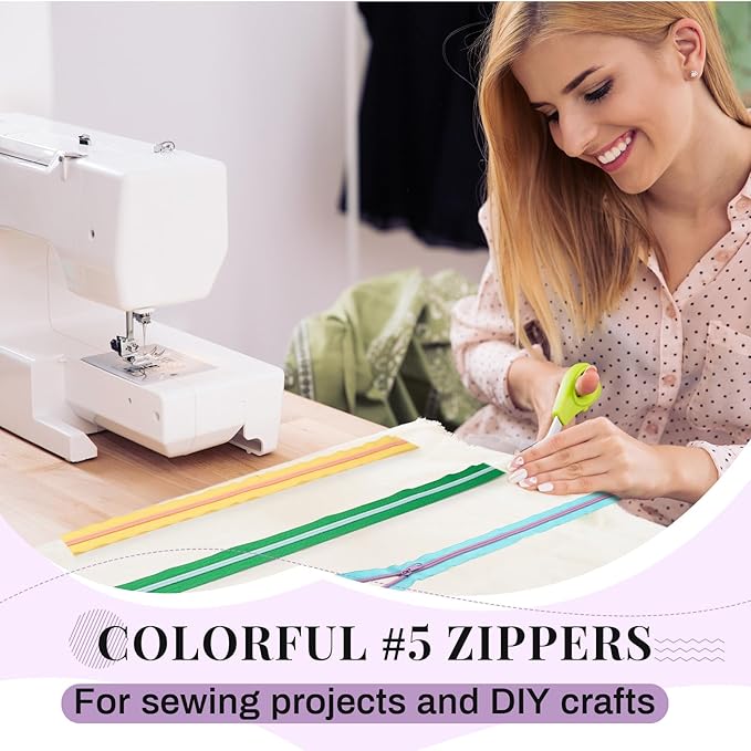Solsew 12 Pcs 36 Yards Colourful Zippers for Sewing #5 Nylon Contrasting Colors Assorted Zipper by The Yard with 120 Sliders for Women Men DIY Tailor Bag Garment Crafts Supplies (Bright Color)