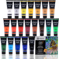 Artecho Professional Acrylic Paint Set, 20 Primary Colors (120ml / 4.05oz) Tubes, Art Craft Paints for Canvas, Rock, Stone, Wood, Fabric, Art Supplies