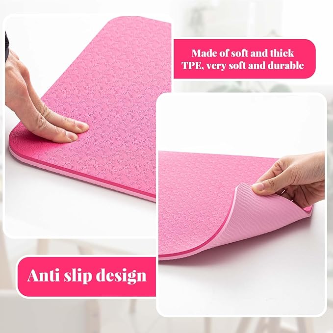 3 Pcs Sewing Machine Muffling Mat Pedal Mat Sewing Machine Pad No Slip Rubber Stay in Place Mats for Calms Vibration(Pink,15 x 20 Inch,14 x 9 Inch,14 x 11 Inch)