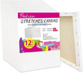 12-Pack Stretched Canvas for Painting – 100% Cotton Triple Primed 12x16 Canvas Frame, 5/8" Profile Value Pack Blank Painting Canvas for Adults & Kids – Ideal for Oil & Acrylic Paint, Watercolor