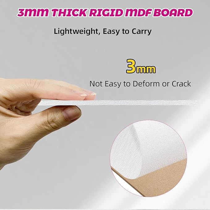 Canvas Boards for Painting - 8x10 10-Pack Bulk Canvas Panels Value Pack - 10 oz Primed Acid-Free 100% Cotton Canvas for Painting, Ready to Paint & Lightweight, Ideal for Acrylic, Oil Paint
