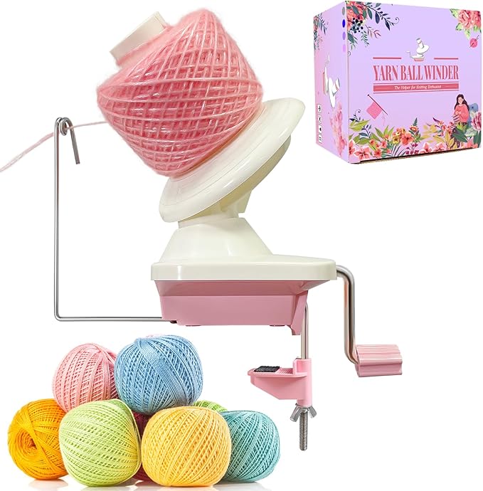 Yarn Winder, Efficient Yarn Winder for Crocheting Make 3.5oz Yarn Cakes, Easy to Use and Install Yarn Ball Winder with Lower Noise, The Helper for Knitting Lover for Yarns Below Size 5