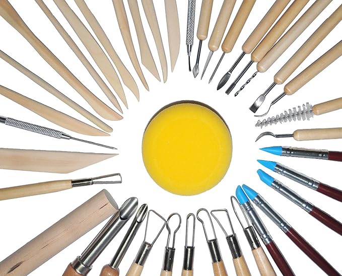 Pottery Tools, 44PCS Ceramic Clay Sculpting Tools Set with Plastic Case, for Beginners Expert Crafts Polymer Clay Club, Dotting, Modeling, Shaping Hobbyists, Artists, by Augernis