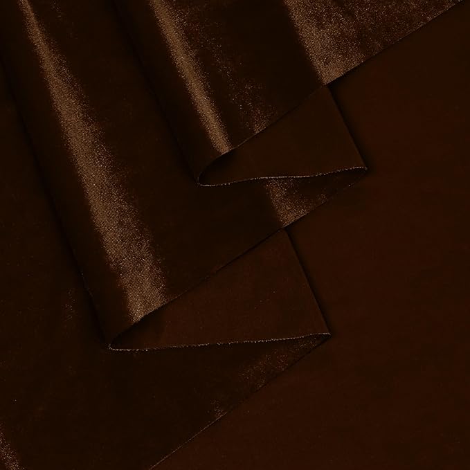 KKJIAF Chocolate Brown Green Stretch Velvet Fabric 60 Inch Wide, 5 Yard Soft Stretchy Fabric for Sewing Clothes, Apparel, Costume, Crafts - 90% Polyester 10% Spandex