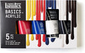 Liquitex BASICS Acrylic Paint Set, 5 x 75ml (2.4-oz) Tube Paint Set