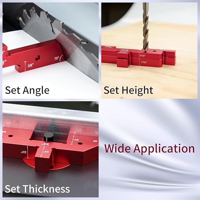 Router Table Setup Blocks Woodworking,14pcs Aluminum Precision Setup Bars Height Gauge Kit for Router Table Saw Accessories with Storage Case.