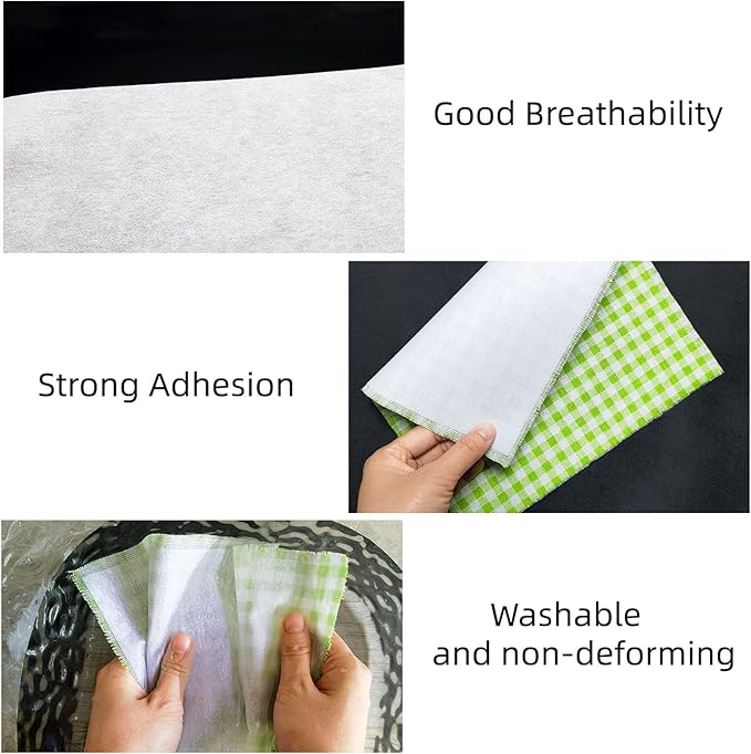 ANXINZENITH Heavy Weight Fusible Interfacing for Sewing-16.5" x 30.6 Yards,White Iron-On Non-Woven Fabric Stiffener,Suitable for Quilting,Crafts,Clothing,and Home Decor Sewing Materials（80g/㎡）