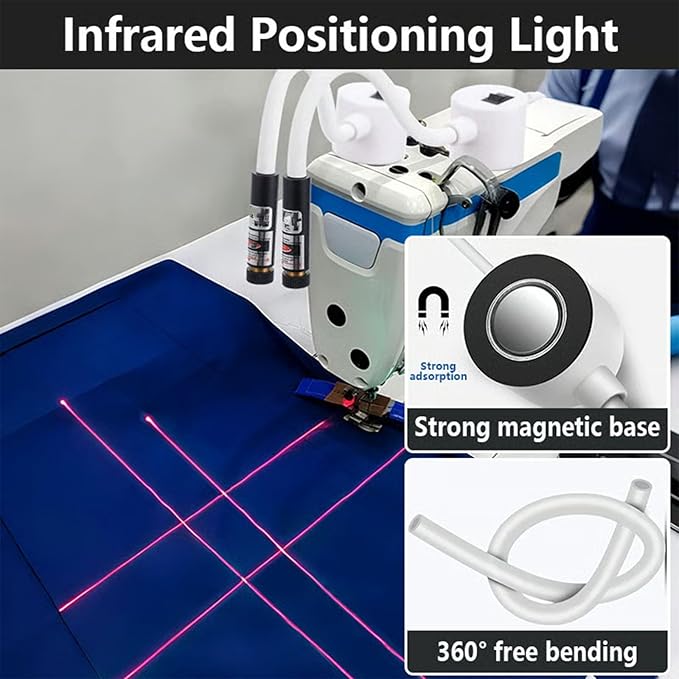 Magnetic Positioning Quilting Light for Sewing Machine, Projectable Line/Cross/Dot Projection, for Quilting, Piecing, Topstitching and Precision Sewing (Red-Origin, 5MW)