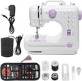 12-Stitch Small Sewing Machine with Foot Pedal & Night Light, Portable Electric Sewing Machine for Beginners, Kids, Tailors | Quick Repairs, DIY, Crafts | Powered by AC/Adapter (7-9W)