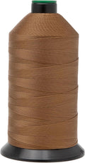 Extra Strong Bonded Nylon Thread #138 Tex135 – 16 OZ, 3000yds, Versatile Stitching Solution for Leather, Upholstery, Canvas Repair and More (Caramel)