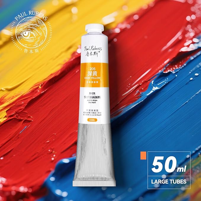Paul Rubens Oil Paint, 18 Bright Oil Colors Art Supplies with High Saturation, 50ml Large Capacity Tubes, Faster Drying Time with Creamy Texture and Consistency for Artists, Students, Beginners