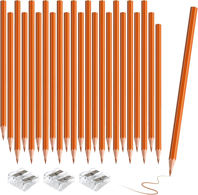36 PCS Orange Colored Pencils, Pre-sharpened Professional Wooden Art Pencils Set for Artists Painting | Premium Drawing Sketching Supplies(Orange)