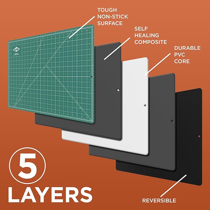 ALVIN GBM Self-Healing Cutting Mat 30 x 42 inch | Double-Sided Green/Black | 5-Layer Gridded Surface for Arts, Crafts and Sewing - Model GBM3042