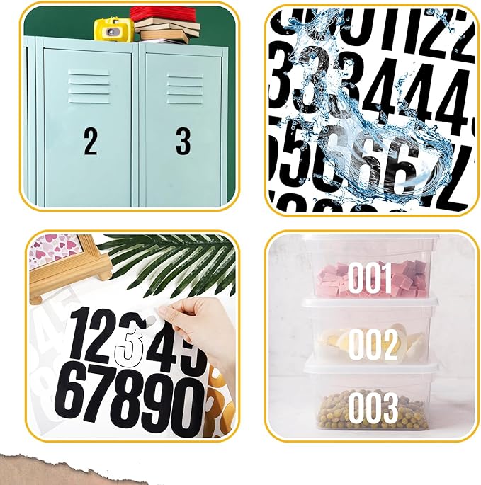 10 Sheets Vinyl Mailbox Number Stickers - Self-Adhesive Address Labels for Cars, House Doors, Windows & Metal Mailboxes (White, 2 inch)