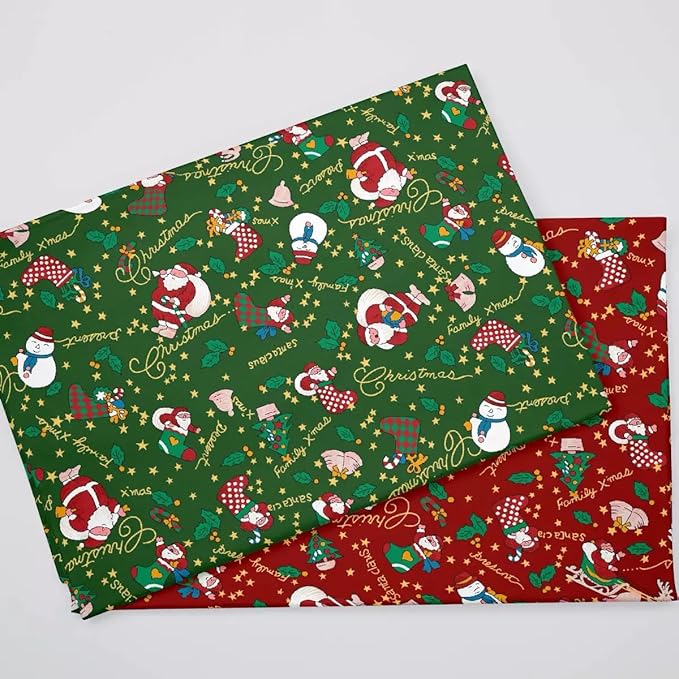 48Pcs 5x5 Inch Christmas Fabric Squares,100% Cotton Pre-Cut Quilt Clearance Charm Packs,8 Holiday Patterns for Quilting, Sewing DIY Crafts