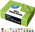 Party Solids Lime Green Tissue Paper for Gift Bags - 15" X 20" Bulk Tissue Paper Lime Green 480 Sheets - 10lb Newsprint for Packing, Birthday Gift Box Filler, Packing Supplies for Moving Supplies