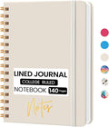 CICPAP Lined Spiral Journal Notebook, A5 College Ruled Notebook for Journaling, Note-Taking, and Daily Planning, Durable Hardcover with an Elegant Design, Warm White