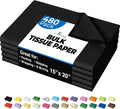 Party Solids Black Tissue Paper for Gift Bags - 15" X 20" Bulk Tissue Paper Black 480 Sheets - 10lb Newsprint for Packing, Birthday Gift Box Filler, Packing Supplies for Moving Supplies