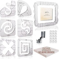 6 Pcs Free Motion Quilting Template Series with 1 Quilting Frame 1 Ruler Foot 15 Non-Slip Mats 1 Instruction, 3mm Acrylic Templates for DIY Quilting Tool on Sewing Machine Ruler