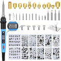 ACRSIKR Wood Burning Kit, LED Display Wood Burning Tool Adjustable Temperature Woodburning Pyrography Pen Kit for Adults 46 Pcs